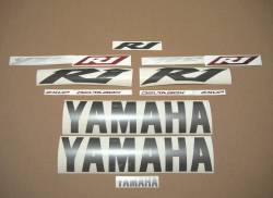 Yamaha R1 2002 silver grey replica decals set