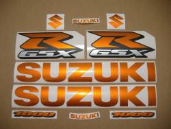 Suzuki gsxr 1000 k1 k2 k3 k4 k5 orange decals stickers set