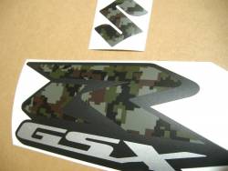 Suzuki gsxr 1000 camouflage army green decals set