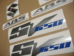 Suzuki SV 650 K9 silver logo decals